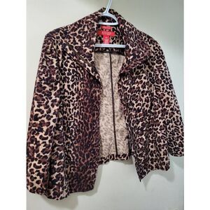 Leopard 16p Jacket With Zipper&pockets